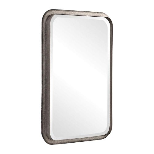  Zinc Decor Galvanized Iron Beveled Wall Mirror Industrial 33” Bathroom Vanity