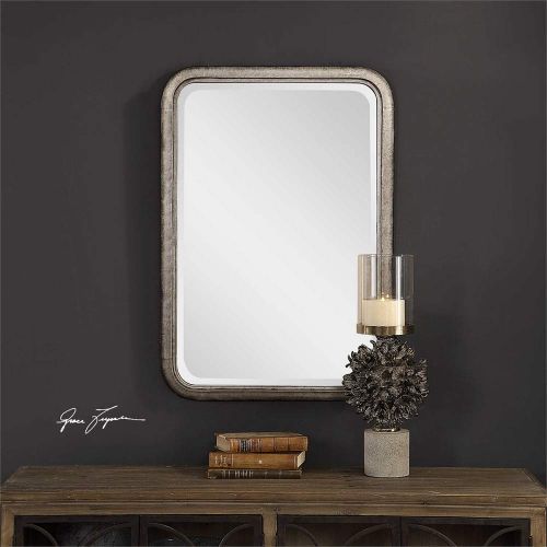  Zinc Decor Galvanized Iron Beveled Wall Mirror Industrial 33” Bathroom Vanity