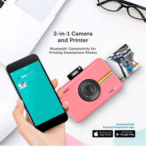 폴라로이드 Zink Polaroid SNAP Touch 2.0  13MP Portable Instant Print Digital Photo Camera w/ Built-In Touchscreen Display, Pink