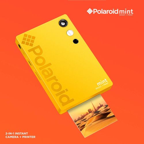 폴라로이드 Polaroid Mint Instant Print Digital Camera (Yellow), Prints on Zink 2x3 Sticky-Backed Photo Paper