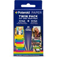 Polaroid 2x3 Zink Photo Paper 10 Borderles Sheets + 10 Color Border Sheets (20 Sheets) for Zink Compatible Products.