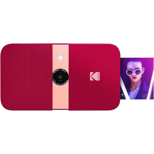  Zink Kodak Smile Instant Print Digital Camera (Red) Photo Frames Bundle with Soft Case