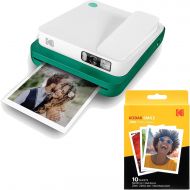 Kodak Smile Classic Digital Instant Camera with Bluetooth (Green) w/ 10 Pack of 3.5x4.25 inch Premium Zink Print Photo Paper.