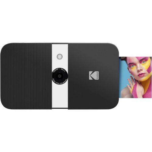  KODAK Smile Instant Print Digital Camera ? Slide-Open 10MP Camera w/2x3 Zink Printer (Black/ White)
