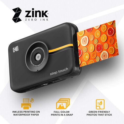  Kodak Step Touch 13MP Digital Camera & Instant Printer with 3.5 LCD Touchscreen Display, 1080p HD Video - Editing Suite, Bluetooth & Zink Zero Ink Technology Black (RODITC20AMZB)