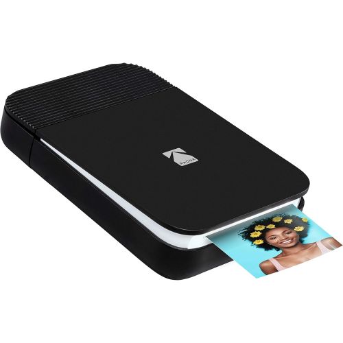  KODAK Smile Instant Digital Bluetooth Printer for iPhone & Android ? Edit, Print & Share 2x3 Zink Photos w/ Smile App (Black/ White)