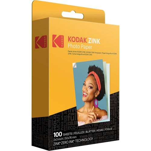  [아마존베스트]Kodak 2x3 Premium Zink Photo Paper (100 Sheets) Compatible with Kodak PRINTOMATIC, Kodak Smile and Step Cameras and Printers