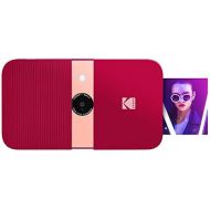 [아마존베스트]KODAK Smile Instant Print Digital Camera  Slide-Open 10MP Camera w/2x3 ZINK Printer (Red)