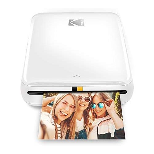  [아마존베스트]Zink KODAK Step Wireless Mobile Photo Mini Printer (White) Compatible w/ iOS & Android, NFC & Bluetooth Devices