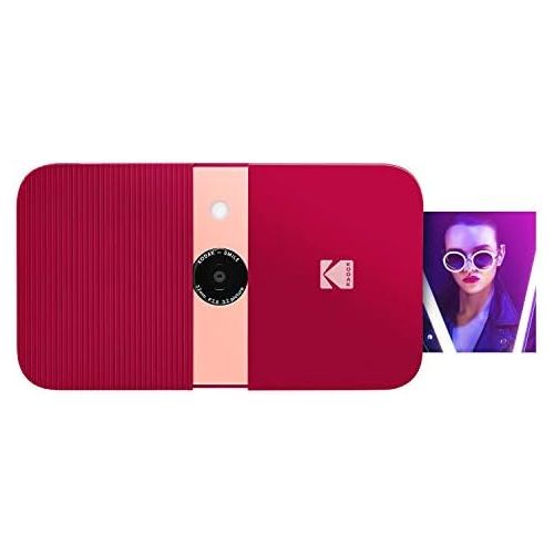  [아마존베스트]KODAK Smile Instant Print Digital Camera  Slide-Open 10MP Camera w/2x3 ZINK Printer (Red)