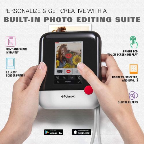 폴라로이드 Polaroid POP 2.0-20MP Instant Print Digital Camera with 3.97 Touchscreen Display, Built-in Wi-Fi, 1080p HD Video, White