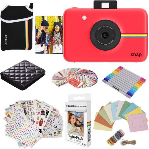 폴라로이드 Polaroid Snap Instant Digital Camera (Red) with Zink Zero Ink Printing Technology