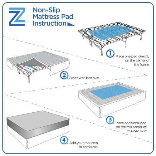  Zinus Non-Slip Pads for Mattresses & Rugs, Set of 2