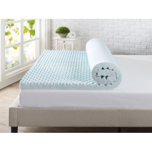  Zinus 3 Inch Swirl Gel Memory Foam Air Flow Topper, Twin