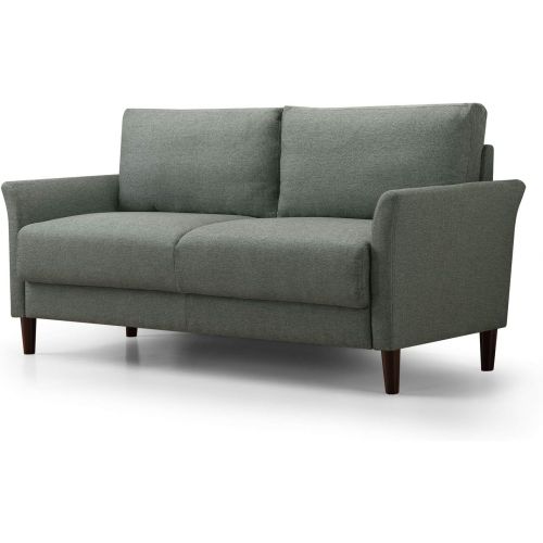  Zinus Jackie Classic Upholstered 71 Inch Sofa/Living Room Couch, Grey with Hint of Green