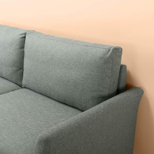  Zinus Jackie Classic Upholstered 71 Inch Sofa/Living Room Couch, Grey with Hint of Green