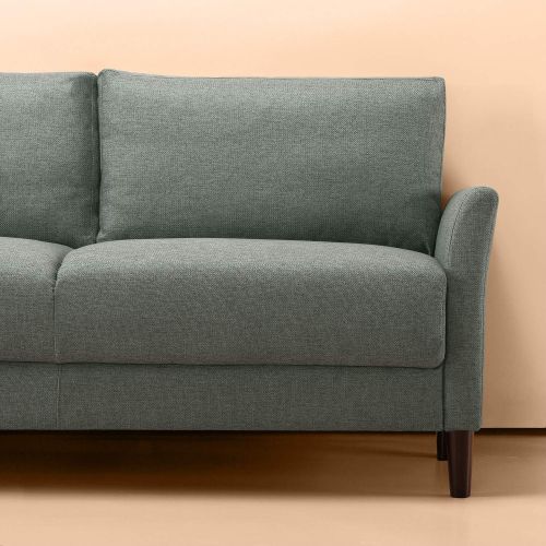  Zinus Jackie Classic Upholstered 71 Inch Sofa/Living Room Couch, Grey with Hint of Green