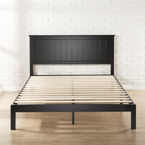  Zinus Santiago Wood Cottage Style Platform Bed with Headboard / No Box Spring Needed / Wood Slat Support, Queen