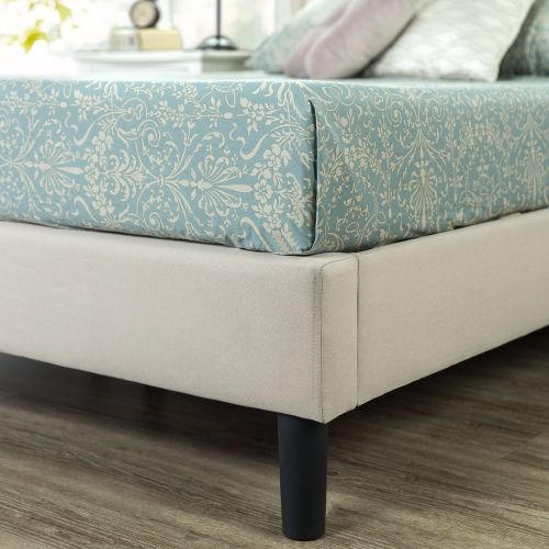  Zinus Kodi Upholstered Arched Platform Bed / Mattress Foundation / Easy Assembly / Strong Wood Slat Support, Queen