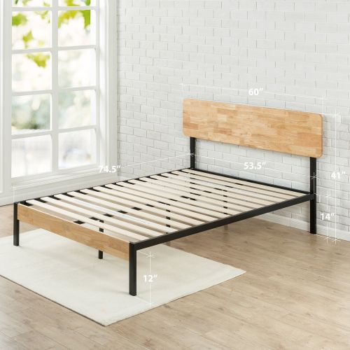  Zinus Olivia Metal and Wood Platform Bed with Wood Slat Support, Full