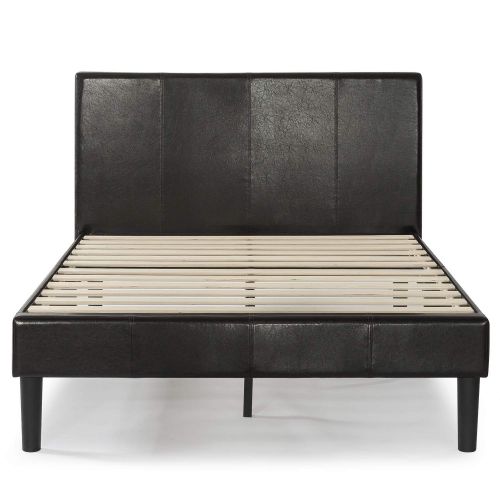  Zinus Gerard Deluxe Faux Leather Upholstered Platform Bed / Mattress Foundation / Easy Assembly / Strong Wood Slat Support, King