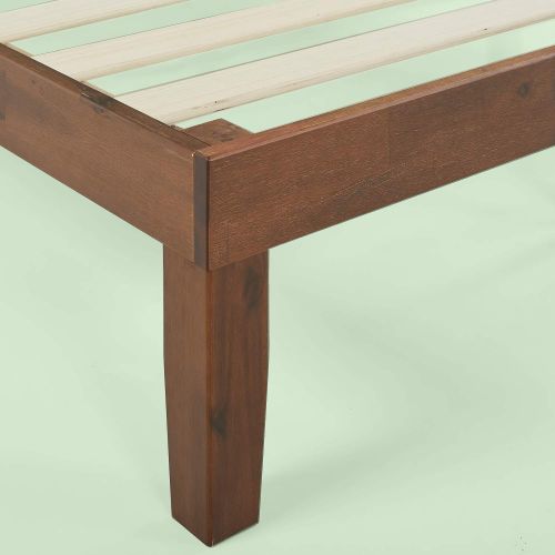  Zinus Marissa 12 Inch Wood Platform Bed / No Box Spring Needed / Wood Slat Support / Antique Espresso Finish, Queen