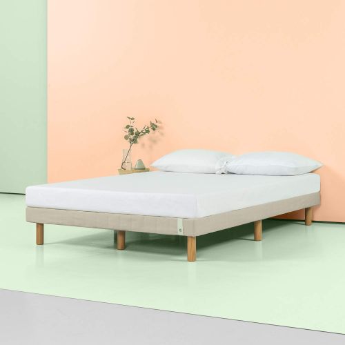  Zinus 11 Inch Quick Snap Standing Mattress Foundation/Low profile Platform Bed/No Box Spring needed, Beige, Cal King