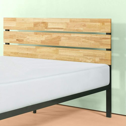  Zinus Paul Metal and Wood Platform Bed with Wood Slat Support, Queen