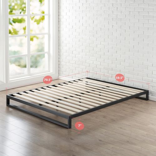  Zinus Trisha 7 Inch Heavy Duty Low Profile Platforma Bed Frame / Mattress Foundation / Box Spring Optional / Wood Slat Support, Queen