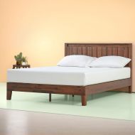 Zinus 12 Inch Deluxe Solid Wood Platform Bed with Headboard / No Box Spring Needed / Wood Slat Support / Antique Espresso Finish, Queen