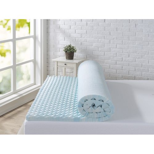  Zinus 2 Inch Swirl Gel Memory Foam Air Flow Topper, Full