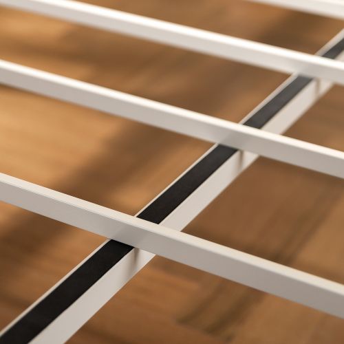  Zinus Geraldine 12 inch White Metal Platform Bed Frame with Headboard and Footboard / Premium Steel Slat Support / Mattress Foundation, Twin