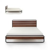 Zinus Therese Metal and Wood Platform Bed with Wood Slat Support, Full