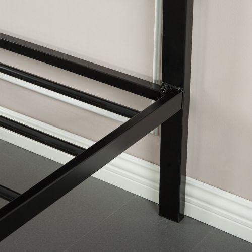  Zinus Cherie Faux Leather Classic Platform Bed Frame with Steel Support Slats, Twin