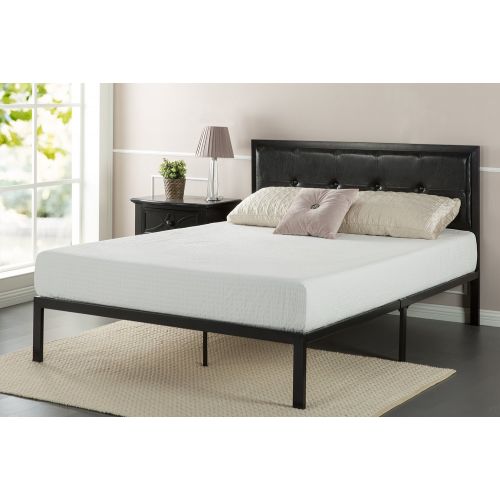  Zinus Cherie Faux Leather Classic Platform Bed Frame with Steel Support Slats, Twin