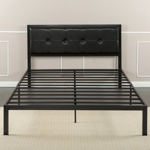  Zinus Cherie Faux Leather Classic Platform Bed Frame with Steel Support Slats, Twin