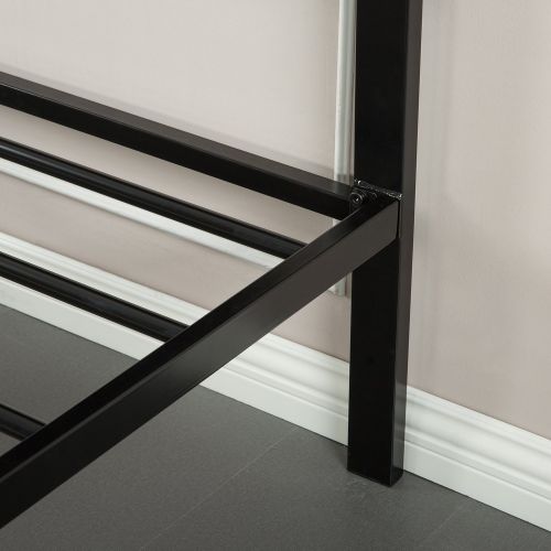  Zinus Cherie Faux Leather Classic Platform Bed Frame with Steel Support Slats, Queen