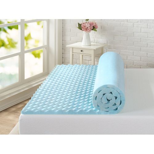  Zinus 1.5 Inch Swirl Gel Memory Foam Air Flow Topper, Full