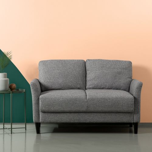  Zinus Jackie Classic Upholstered 53.5 Inch Sofa Couch / Loveseat, Soft Grey