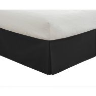 Zinus Hotel Quality 600TC 1PC Pleated Bed Skirt 18 Drop Length 100% Egyptian Cotton 600 Thread Count {Cal-King , Black Solid}