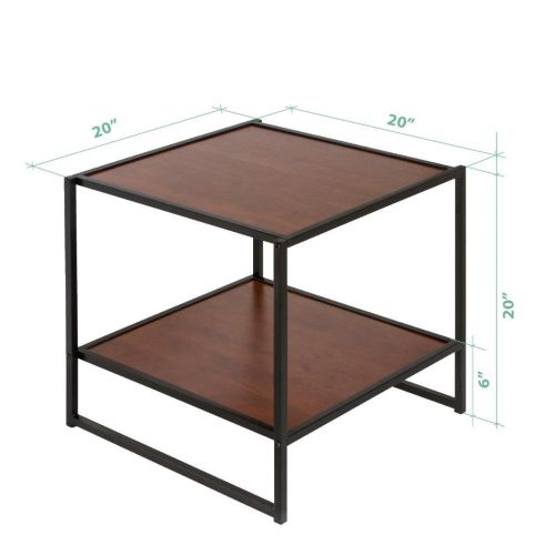  Zinus Dane Modern Studio Collection 20 Inch Square Side / End Table / Night Stand / Coffee Table, Brown