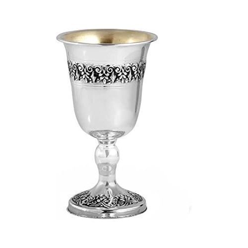  [아마존베스트]Zion Judaica Ltd Zion Judaica .925 Sterling Silver Wine Goblet Kiddush Cup - Optional Personalization (Not Personalized, Cup)