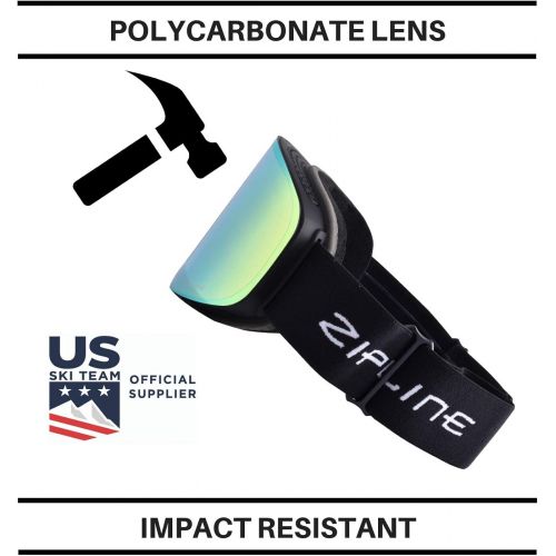  Zipline Ski Zipline Podium XT Ski Goggles - No Fog Magnetic Lenses - US Ski Team Supplier