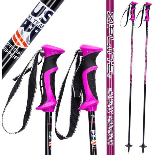  Zipline Ski Poles Carbon Composite Graphite Lollipop- U.S. Ski Team Official Supplier