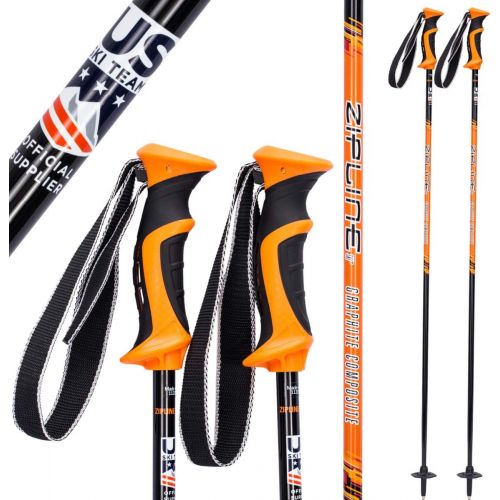  Zipline Ski Poles Carbon Composite Graphite Lollipop- U.S. Ski Team Official Supplier