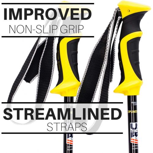  Zipline Ski Poles Carbon Composite Graphite Lollipop- U.S. Ski Team Official Supplier