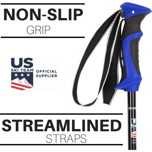  Zipline Ski Poles Carbon Composite Graphite Lollipop- U.S. Ski Team Official Supplier