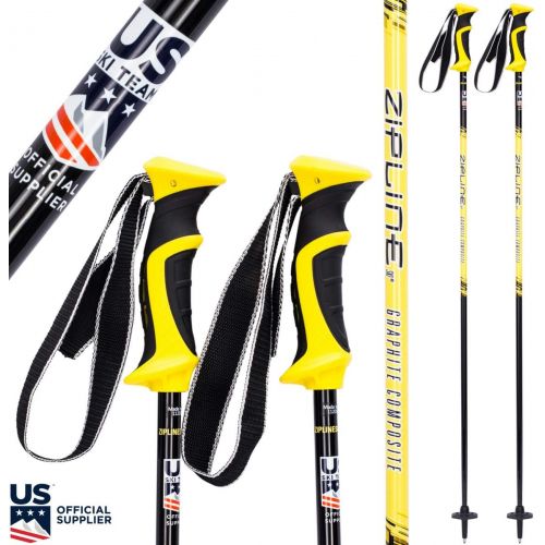  Zipline Ski Poles Carbon Composite Graphite Lollipop- U.S. Ski Team Official Supplier