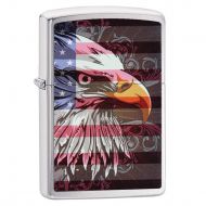 Zippo 28652 Windproof Lighter Eagle Flag Brushed Chrome