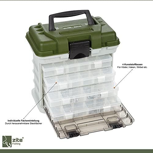  [아마존베스트]Zite Fishing Large 3 Loading Fishing Tackle Case - 3 Extendable Compartments - Adjustable Dividers